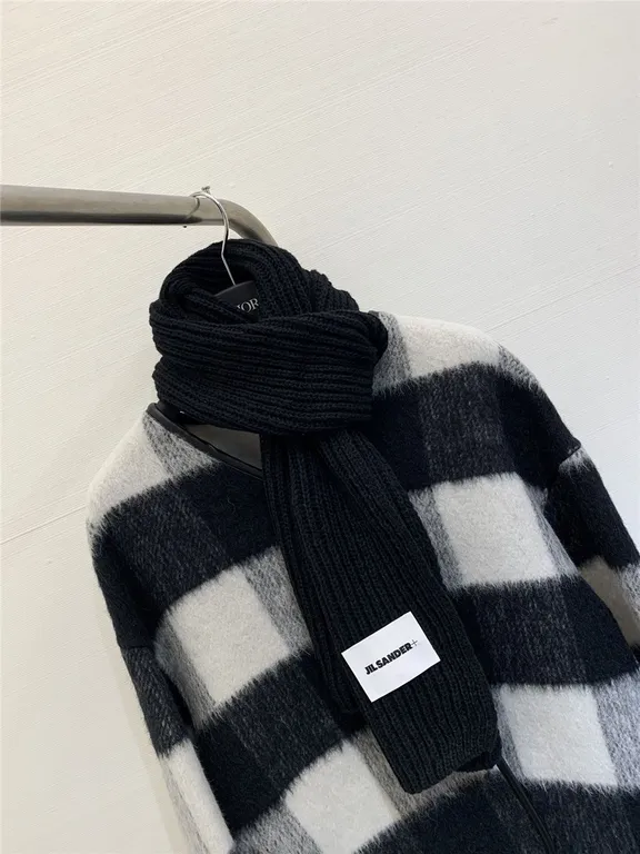 Jil sander scarf wool coat